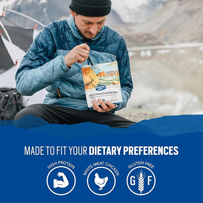 Backpacker's Pantry White Bean, Chicken, and Green Chile Stew | Freeze Dried Backpacking & Camping