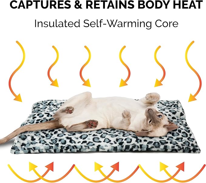 Furhaven ThermaNAP Self-Warming Cat Bed for Indoor Cats & Small Dogs, Washable & Reflects Body Heat