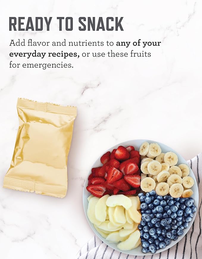 ReadyWise Emergency Food Supply - 120 Servings Fruit Bucket, Nutritious Meals, Dehydrated & Freeze