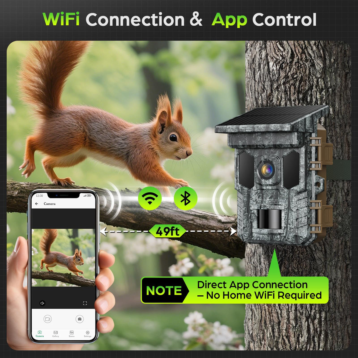 VIDVIS Trail Camera - 4K, 64MP, Solar, WiFi - product view 2