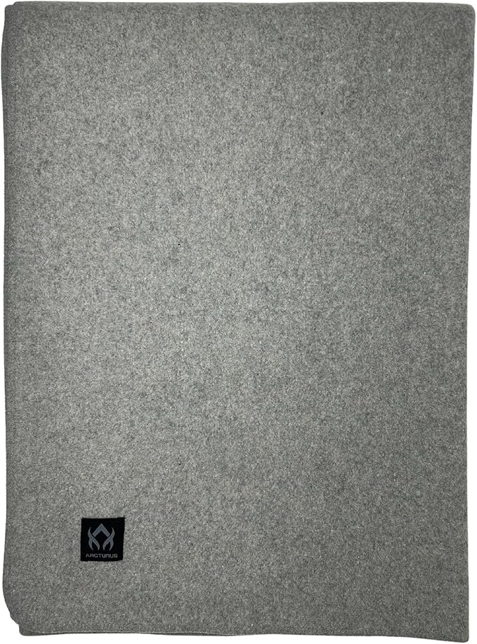 Arcturus Military Wool Blanket - Warm, Thick, Washable - Great for Outdoors, Camping, Stadium
