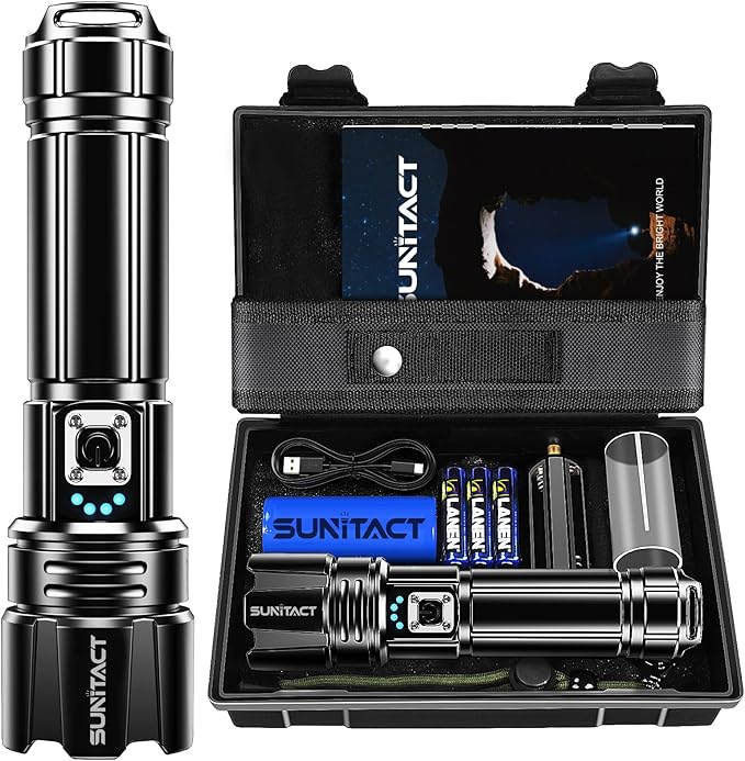 Flashlights High Lumens, Rechargeable Flashlight Led 2000 Lumen XHP70.2, Super Bright Flash Light