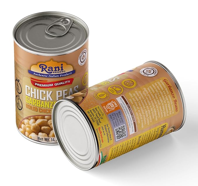 Rani Chick Peas, Garbanzo Beans (Boiled Chick Peas in Brine) Kabuli Chana 14oz (400g) Pack of 24 ~