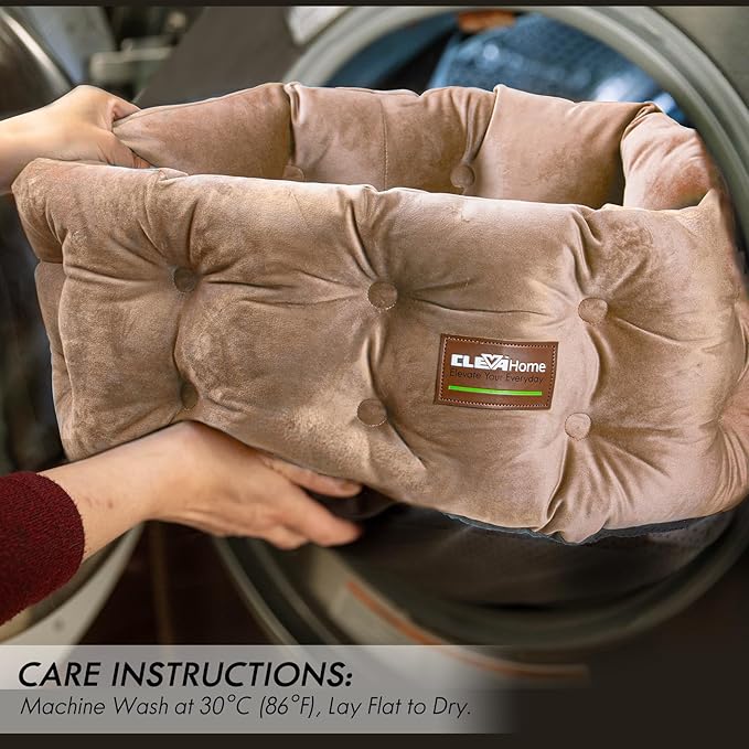 ClevaHome Deep Nest Cat Bed for Small Pets up to 15lbs - Round Cat Beds for Indoor Cats, Luxurious
