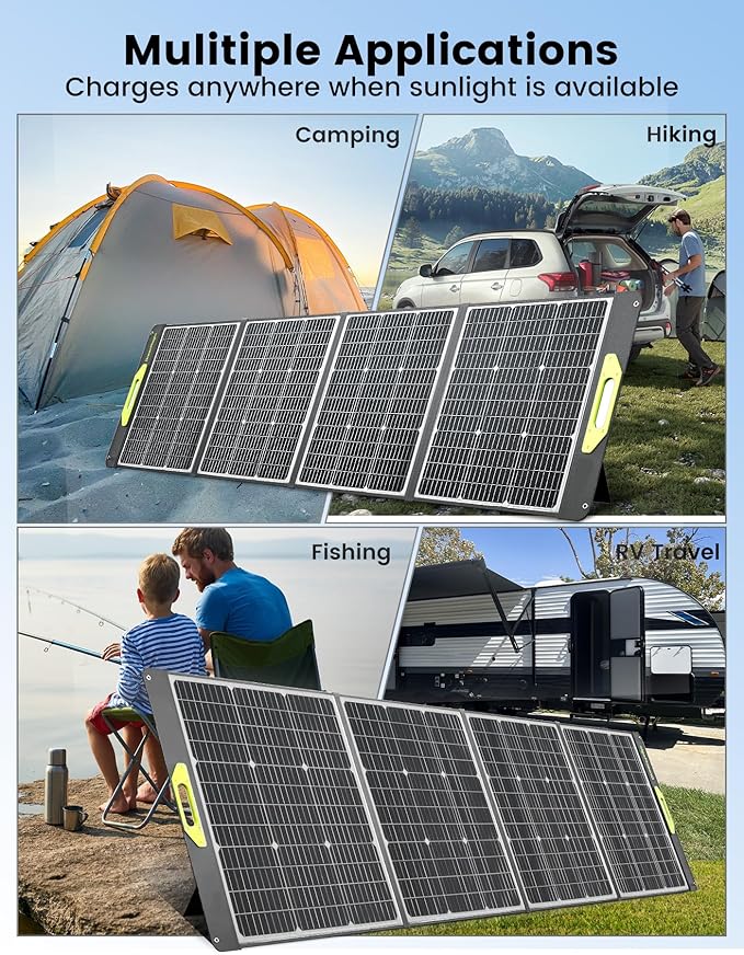 Greenmagic Portable 400 Watt Solar Panel, 39V Foldable, Durable Foldable, Durable Compatiable with
