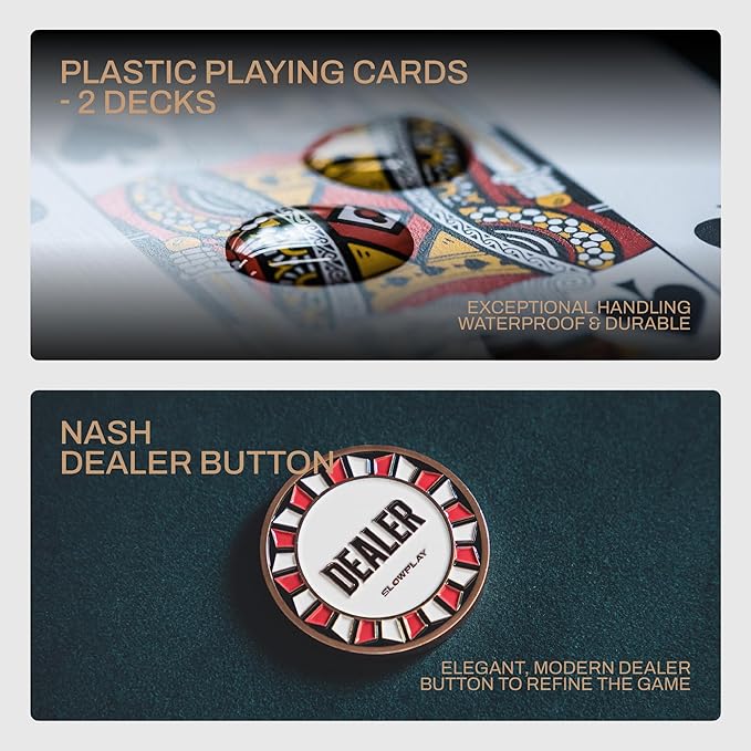 SLOWPLAY Nash Ceramic Poker Chips Set for Texas Hold'em, 300 PCS [Blank Chips], 43mm & 12g Each |