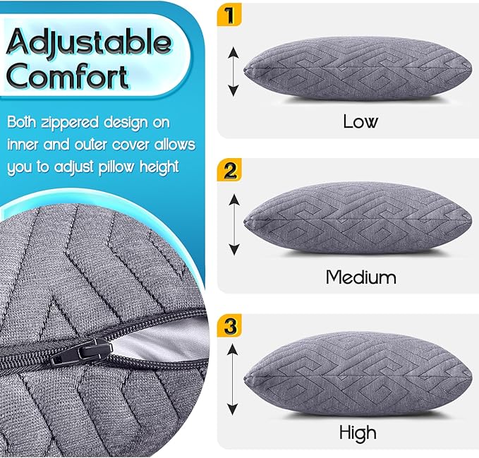 Travel Pillow for Sleeping Camping, Memory Foam Small Pillow with Breathable Cover for Backpacking