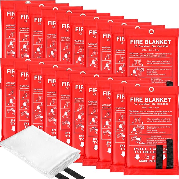 Macarrie 20 Pack 39??x 39??Fire Blanket Emergency for Home and Kitchen Safety Suppression Blanket