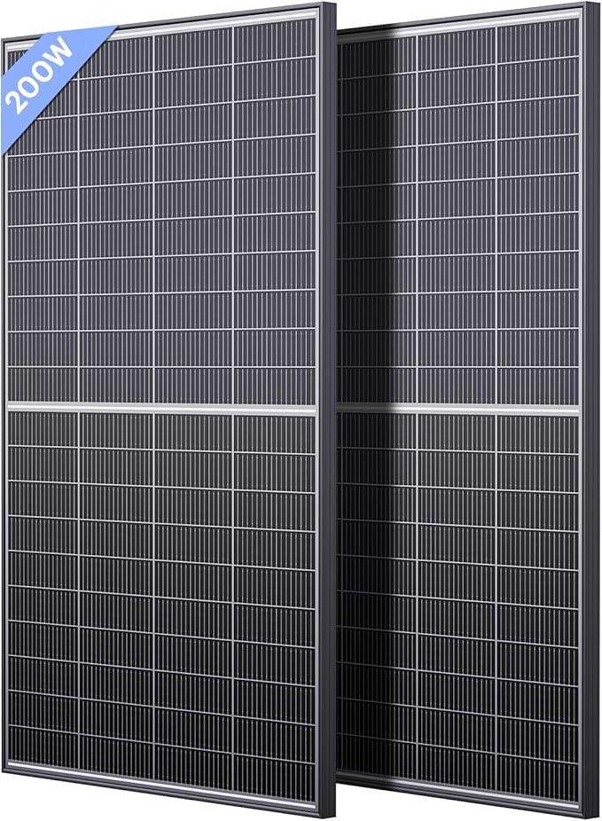 N-Type 16BB 400W Bifacial Solar Panel, 2Pcs 200 Watt Solar Panel 12V, 25% High Efficiency
