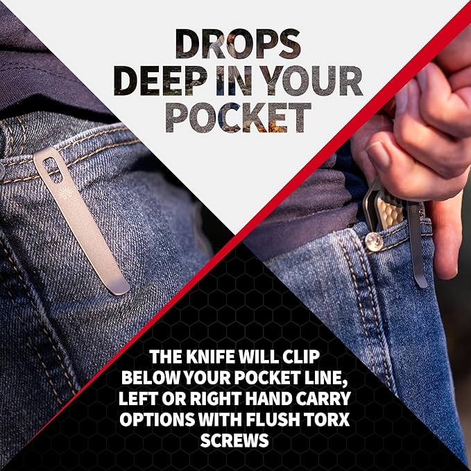 Off-Grid Knives - MAMBA V3, Large EDC Knife with MagnaCut Blade Steel, Titanium Scales and