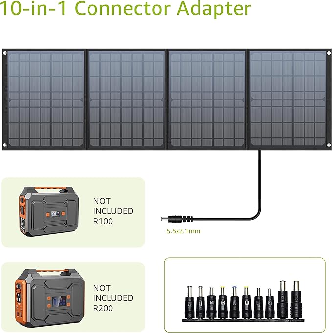 Portable Solar Panel 40W, Foldable Solar Charger for Outdoor Solar Generator Power Station