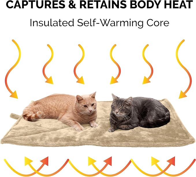 Furhaven ThermaNAP Self-Warming Cat Bed for Indoor Cats & Large/Medium Dogs, Washable & Reflects