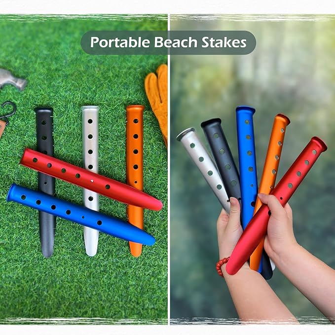 TRIWONDER Tent Stakes Pegs for Snow Sand Beach Canopy Heavy Duty Ground Anchor Stakes Tent Nail