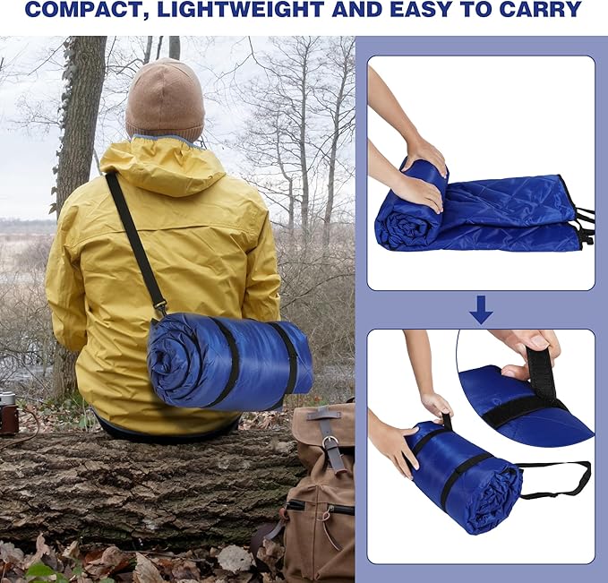 REDCAMP Large Outdoor Camping Blanket with Sherpa Lining, Waterproof and Windproof Cold Weather