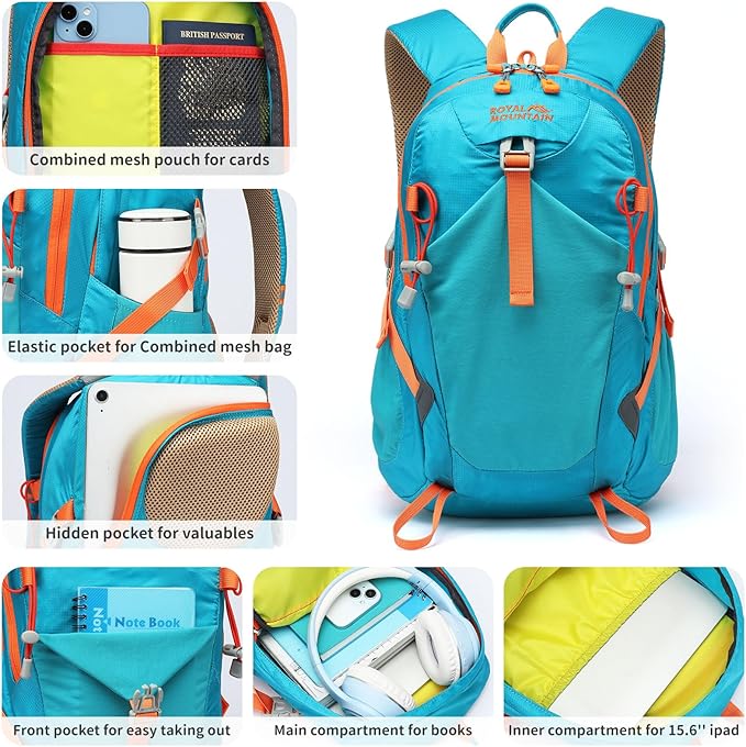 Small Hiking Backpack, 20L Lightweight Travel Backpacks For Men Women, Water Resistant Outdoor Day
