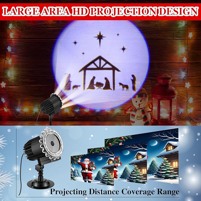 Tuanse Christmas Nativity Outdoor Projector Nativity Scene Projector Light LED Flood Light Holiday