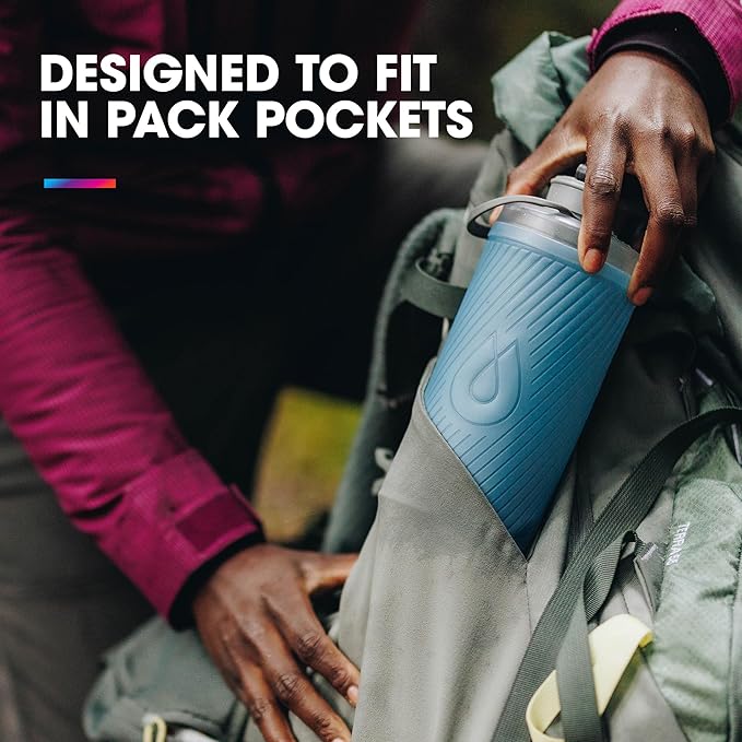 HydraPak Flux - Collapsible Backpacking Water Bottle (750ml, 1L, 1.5L) - BPA Free, Ultra Light
