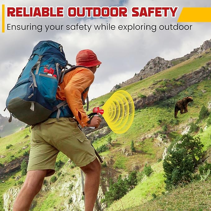 Bear Horn to Scare Bears 1.4oz, Very Loud 120dB Bear Air Horns for Safety for Hiking, Heard Up to
