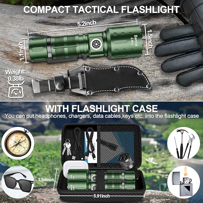 Flashlights High Lumens Rechargeable, Super Bright Long Range Small Powerful Flashlight, 6 Modes