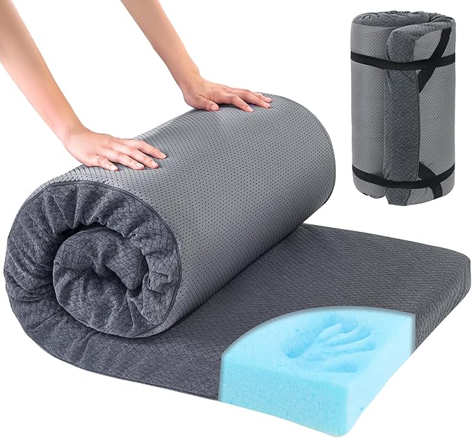 HOMBYS Memory Foam Camping Mattress Pad,Portable Sleeping Pad for Adult,Waterproof Cot