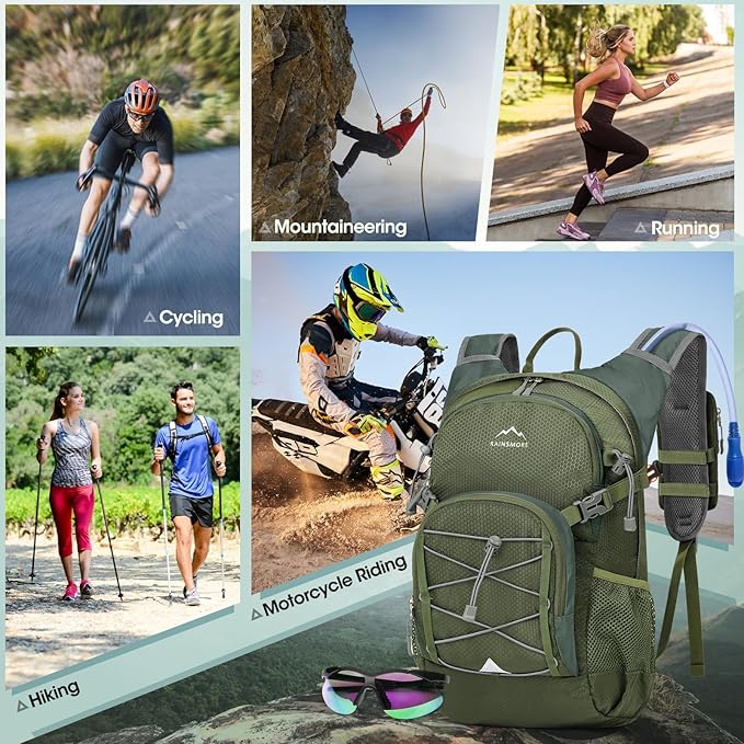 Hydration Backpack with Water Bladder, 18L Lightweight Hiking Backpack for Women&Men Small