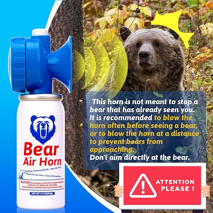 1.4oz Bear Horn for Self Defense, 123dB Loud Mini Air Horn, Audible Up to 1/2 Mile, Safety Air Horn