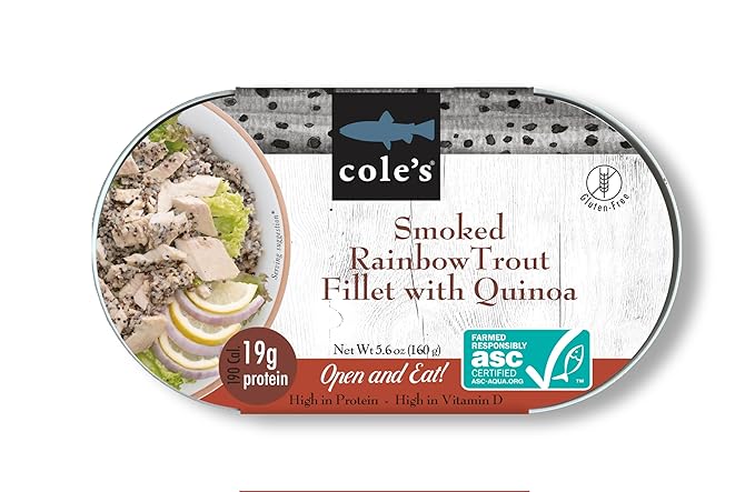 COLE’S - Smoked Rainbow Trout Fillet with Quinoa | Open & Ready to Eat Meal | 5.6 oz Canned &
