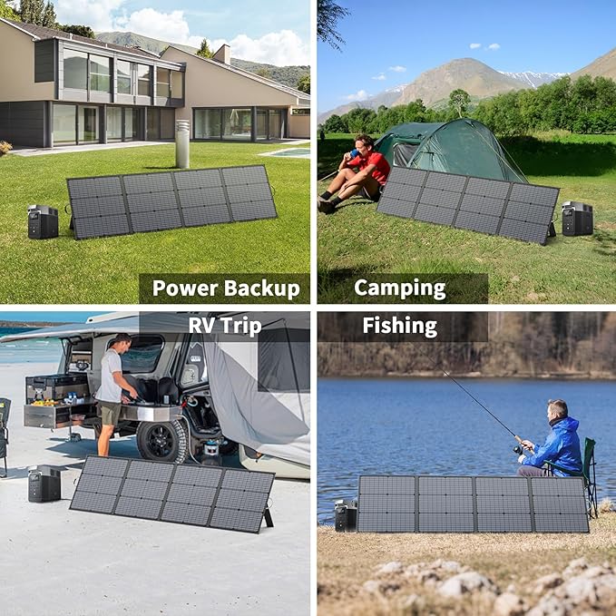 220W Portable Solar Panel, Foldable 220 Watt 40V Solar Charger, IP67 Waterproof for Outdoor