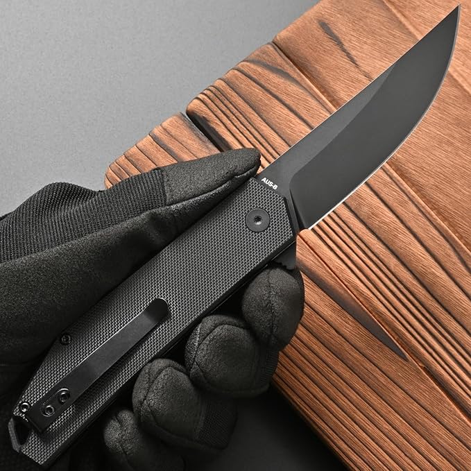 FF18 Folding Pocket Knife,AUS-8 Steel Blade G10 Handle EDC Tool Knife for Outdoor