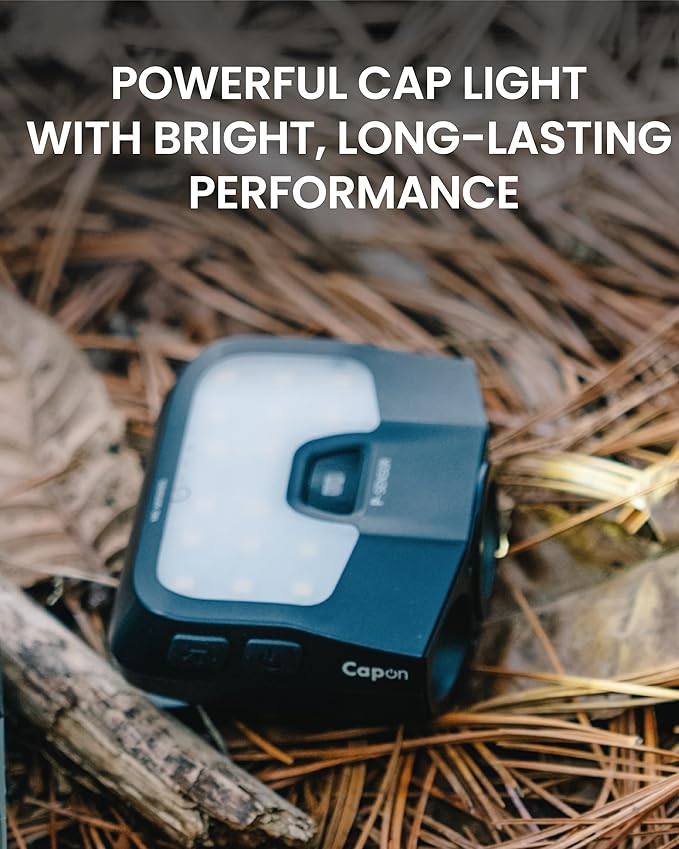Claymore Capon 200H (Black) - LED Rechargeable Clip-On Cap Headlamp, Lightweight Hat Light for