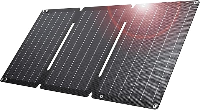 [Upgraded] BigBlue 30W Solar Panel Charger with Fast Charging USB-A and USB-C, DC Ports, SolarPowa