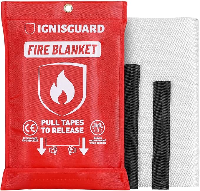 Emergency Fire Blanket for Home and Kitchen, 1-Pack 40"x40", Fiberglass Fire Blankets Emergency for