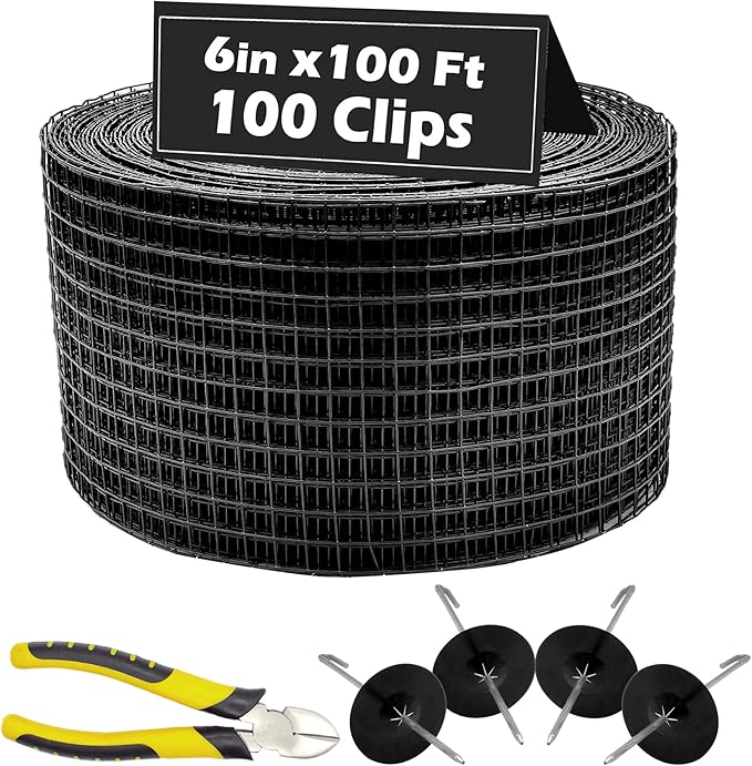 PROLEE 6 Inch X 100FT Solar Panel Bird Guard, Anti-Rust Critter Guard with 100 Fastener Clips