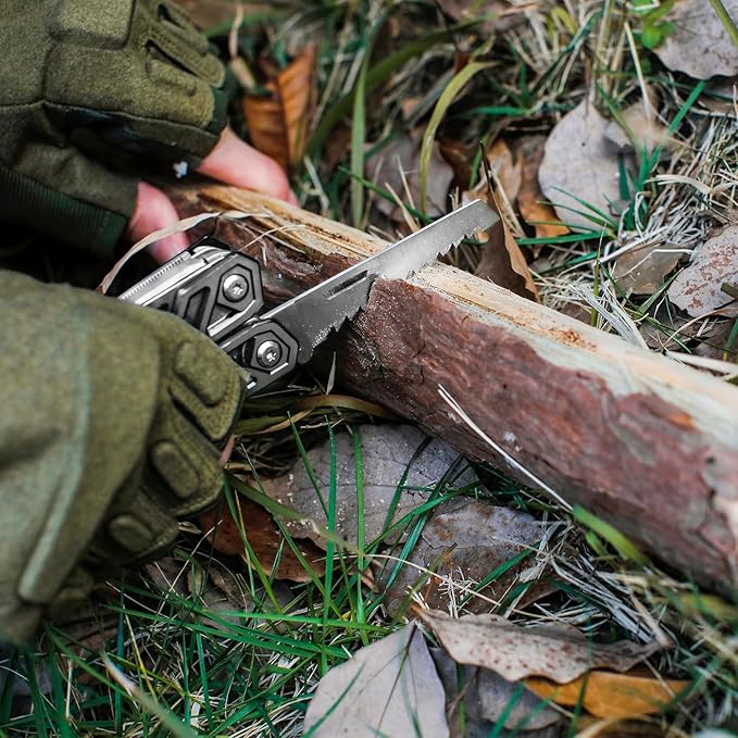 MOSSY OAK Multitool, 21-in-1 Stainless Steel Pocket Knife with Screwdriver Sleeve, Self-locking