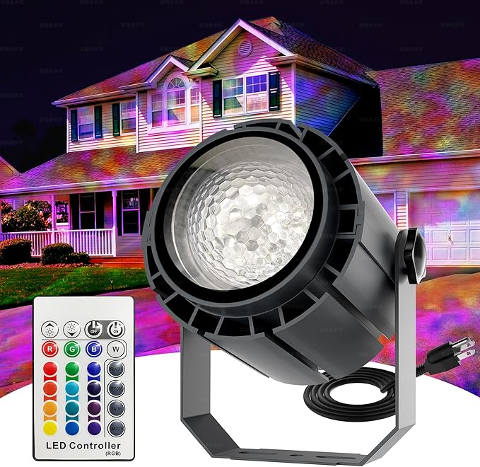 Ocean Wave Projector Light, 150W RGBW Color Changing Water Wave Light, LED Water Ripple Effect or