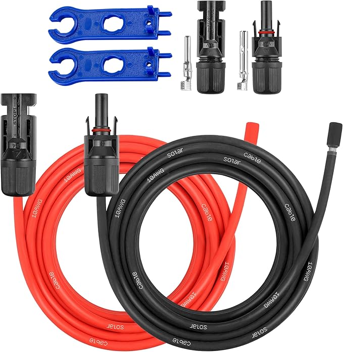 20 FT 10AWG Solar Panel Extension Cable,10 Gauge Extension Cord,5FT 10FT 20FT 30FT 50FT 100FT Solar