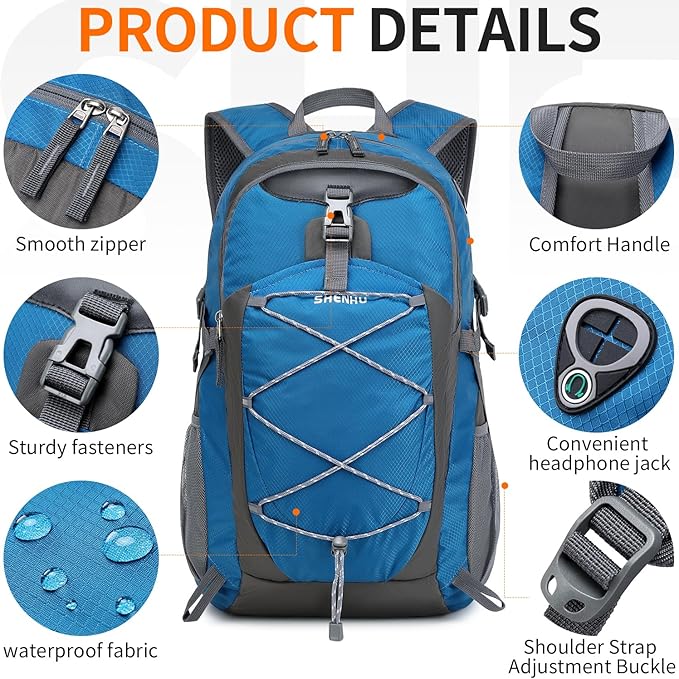 40L Hiking Backpack Lightweight Daypack Waterproof Travel Camping Backpack for Men Women Sport