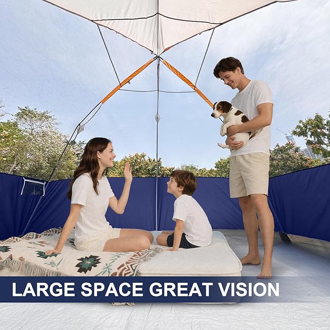 CAMPROS CP Tent 8 Person Camping Tents, Waterproof Windproof Family Tent with Top Rainfly, Large