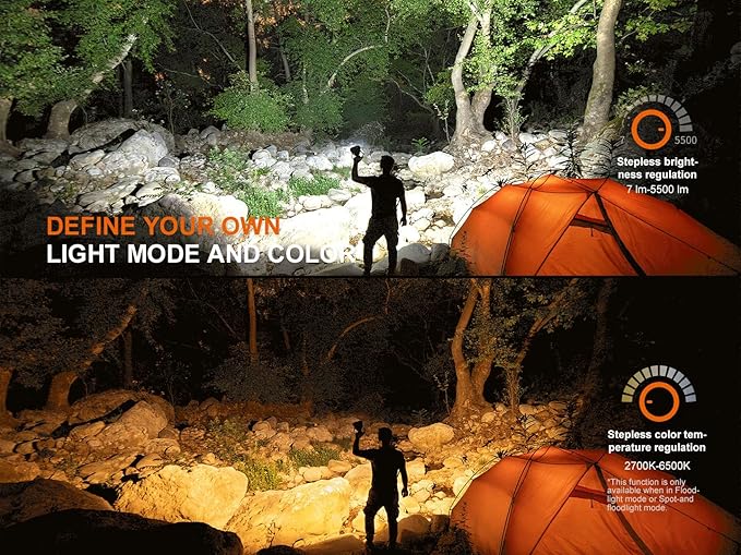 CP50R Rechargeable Lantern Flashlight, 5500 Lumen Spotlight & Floodlight, Multi-Color LEDs