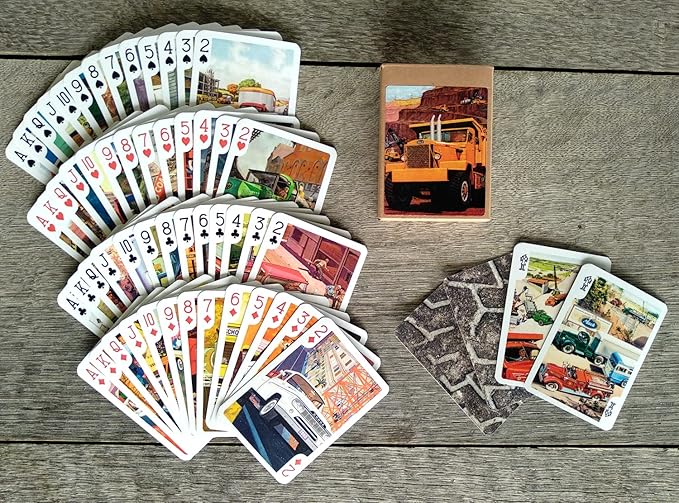 Heavy Trucks Playing Cards (Poker Deck 54 Cards All Different) Vintage Retro Automotive Posters