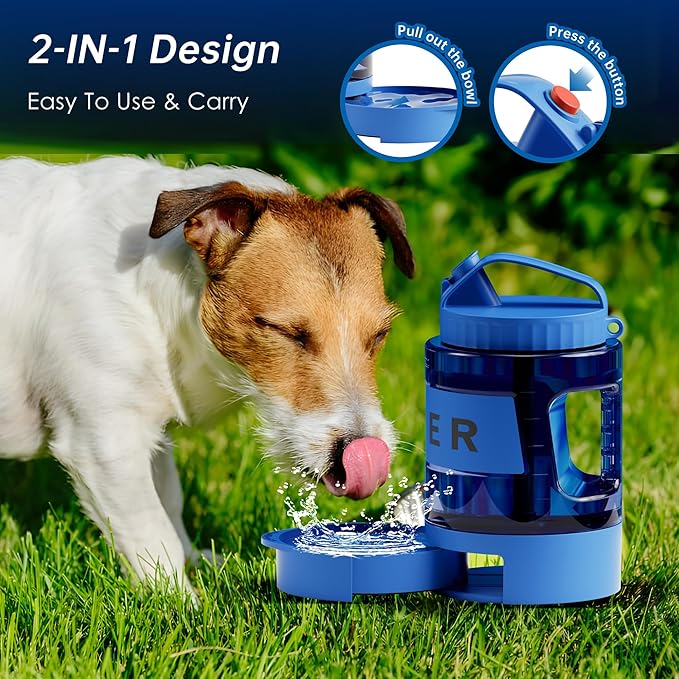 Portable Dog Water Bottle, 77oz Large Travel Water Bowl Dispenser for Dogs Camping Beach Walking