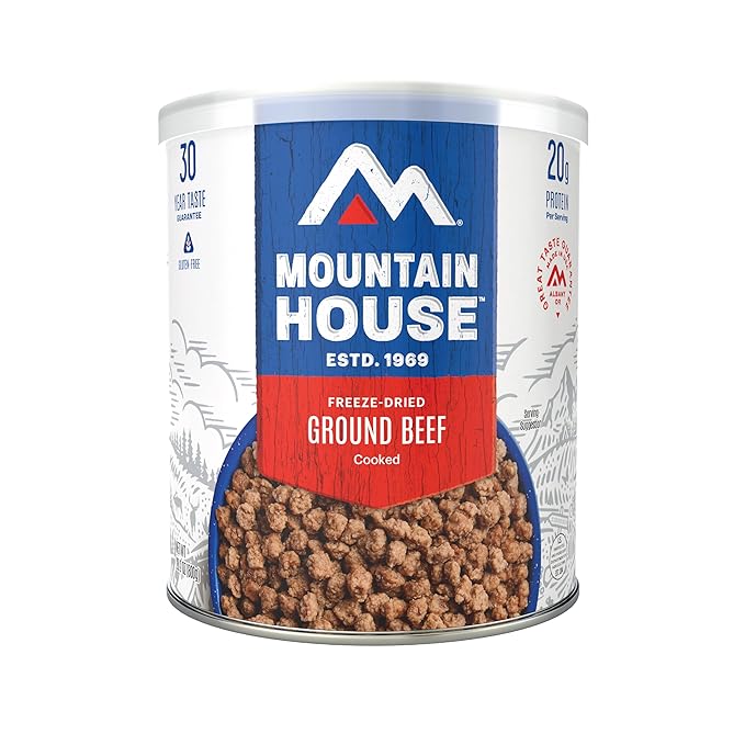 Mountain House Ground Beef #10 Can | Freeze Dried Survival & Emergency Food | Gluten-Free | 22