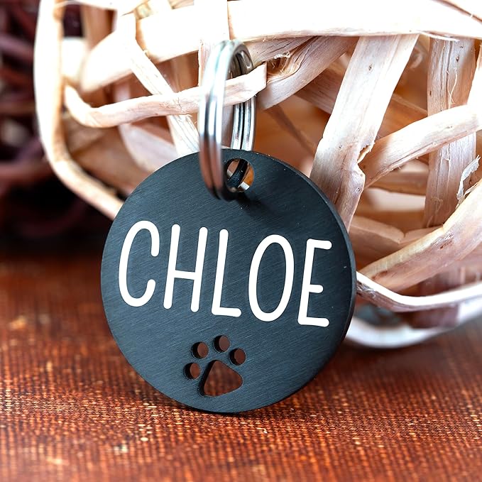 Ultra Joys Dog Tags Personalized for Pets - Hollow Paw Custom Pet ID Tag - Engraved Dog Tag for