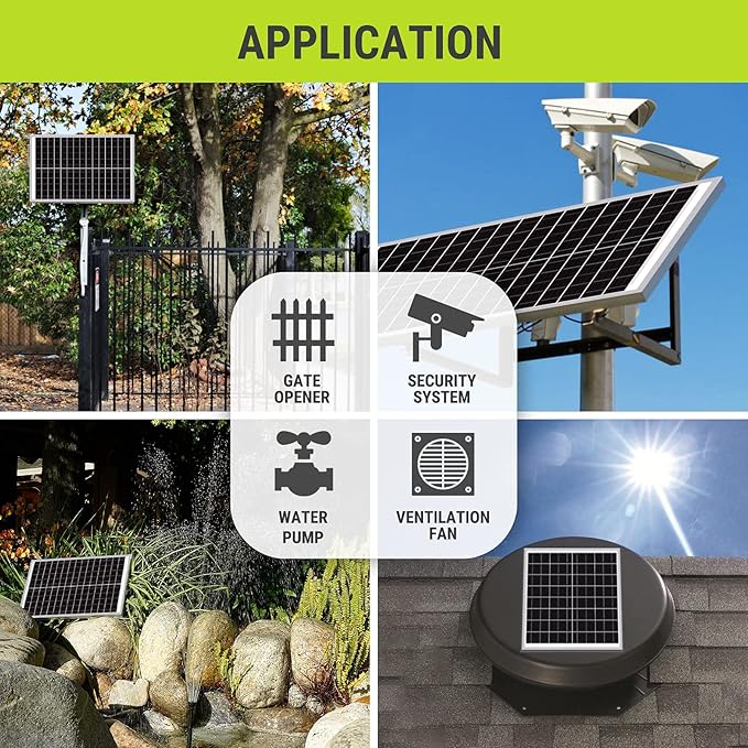 Newpowa 35W 24V High-Efficiency Monocrystalline Solar Panel - Designed for Off Grid Systems