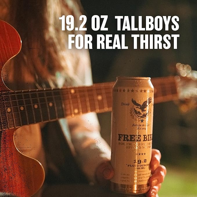 Free Bird, Sparkling Southern Spring Water, 12-Pack (19.2oz Tallboy Cans) ??Unflavored Carbonated