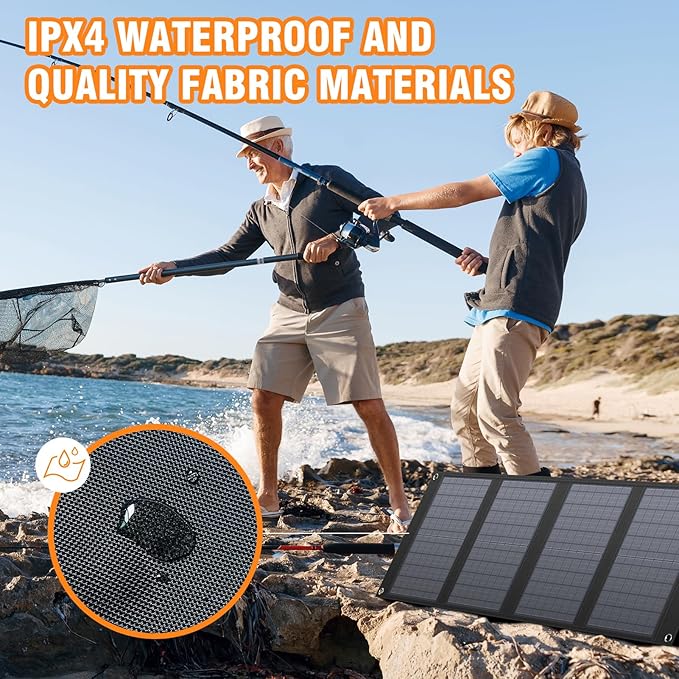 40 Watt Portable Solar Panel for 100W~200W Portable Power Station, Foldable Solar Charger with