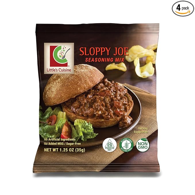 Little's Cuisine Sloppy Joe Seasoning Mix | Non-GMO, Sugar-Free, Kosher, Gluten-Free (Case of 4)