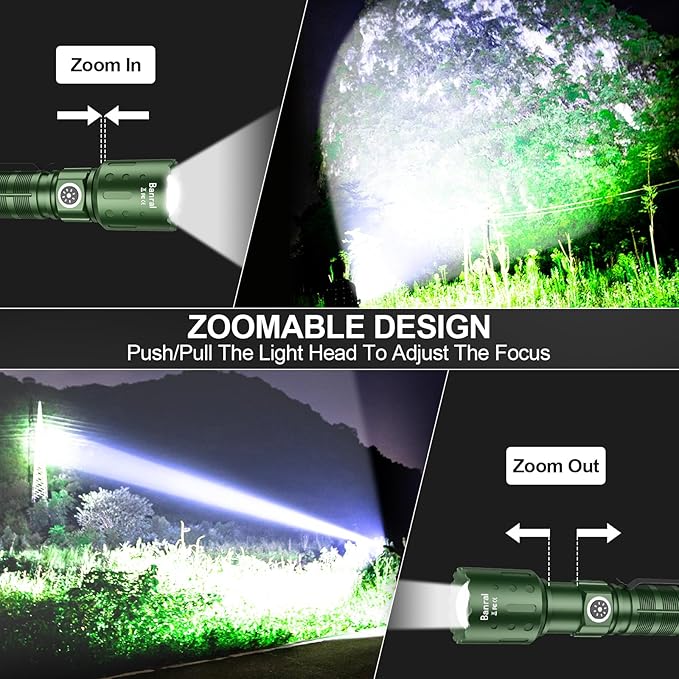 Flashlights High Lumens Rechargeable, Super Bright Long Range Small Powerful Flashlight, 6 Modes