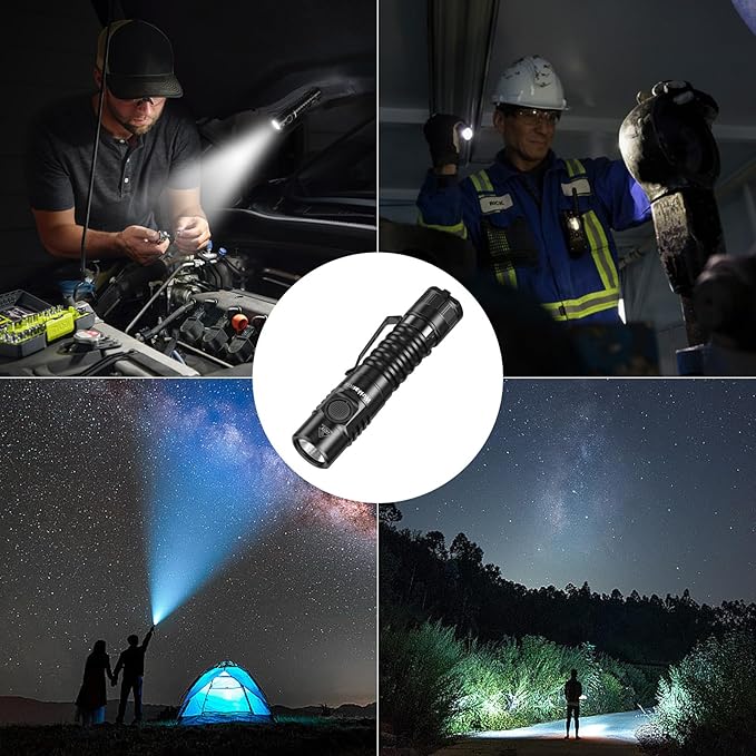 Wurkkos FC11C Led Flashlight Rechargeable High Lumen 1200, Small Powerful Flashlight USB C, Super