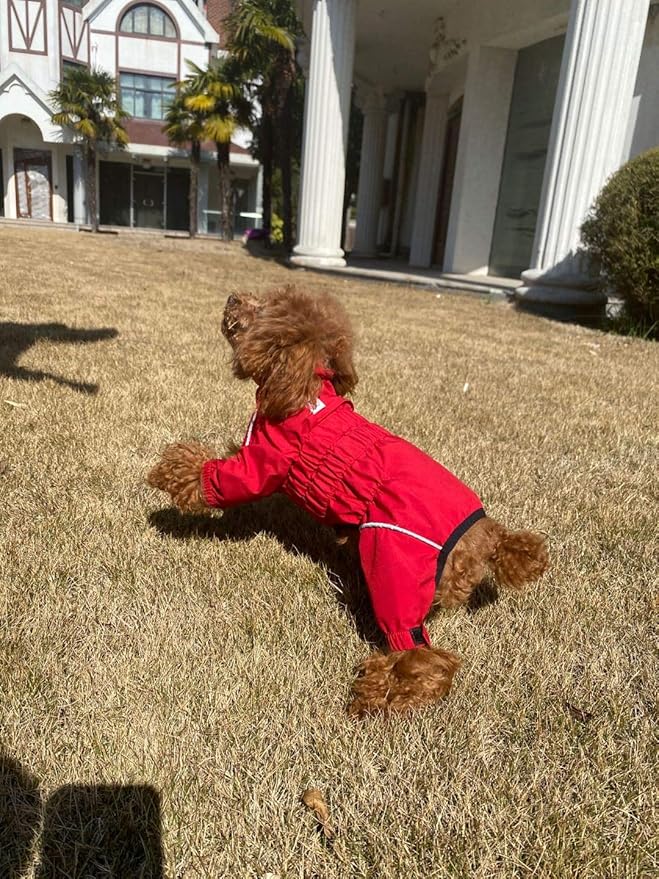 Dogs Waterproof Jacket, Lightweight Waterproof Jacket Reflective Safety Dog Raincoat Windproof